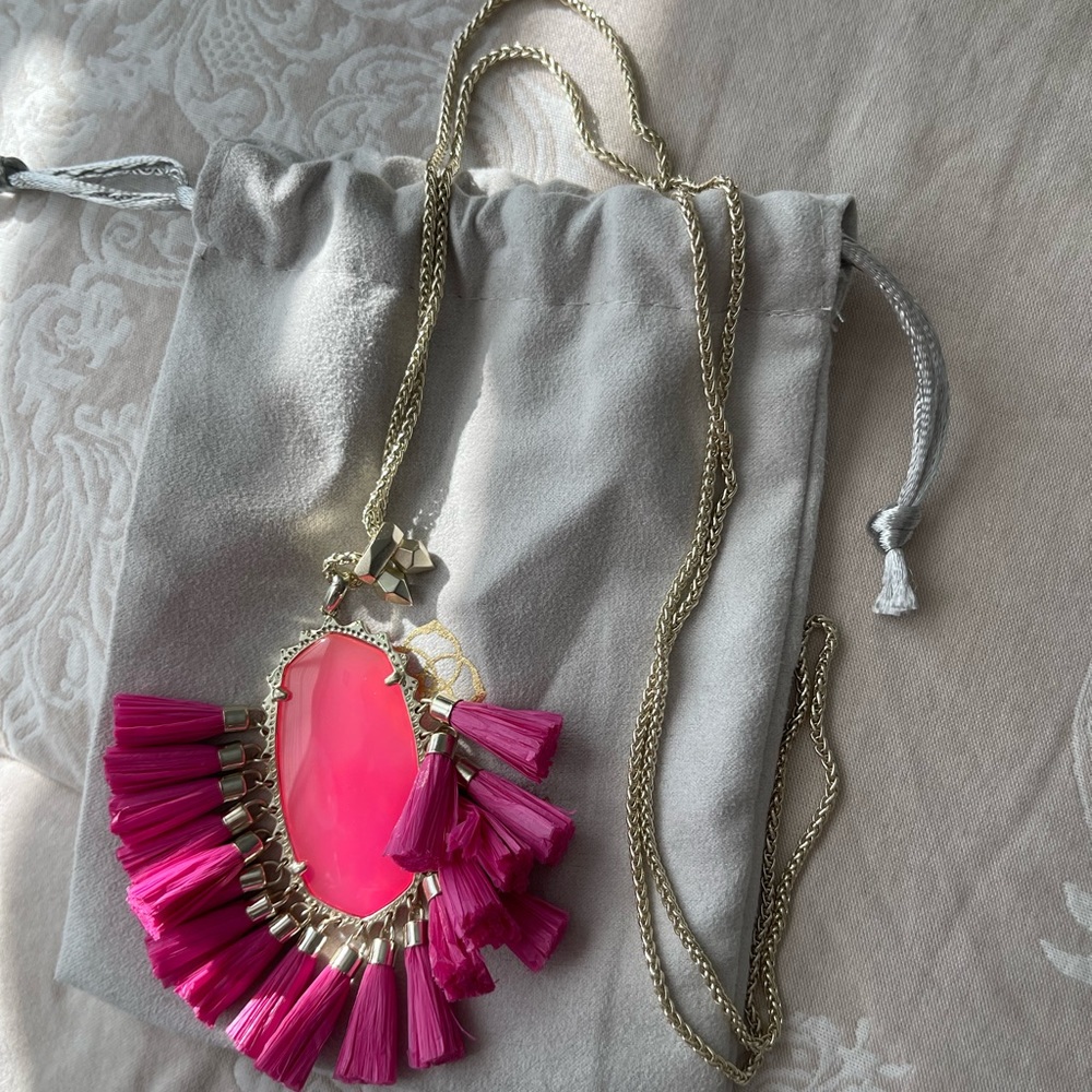 Kendra Scott Betsy Pink Tassel Necklace